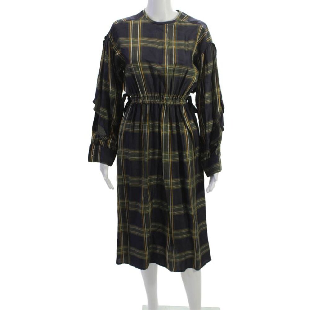 Tela Womens Fit & Flare Dress Multicolor Viscose Long Sleeve Size 2XS